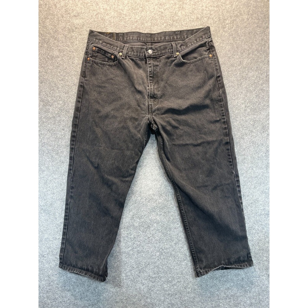 Levis Jeans Men's 44x29 550 Relaxed Fit Straight Leg Black Denim Pants